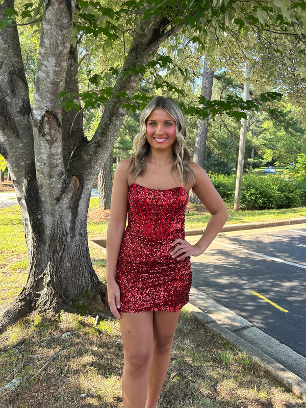 ALYCE Paris 4909 Corset Sequin Cocktail Dress Alyce Paris 