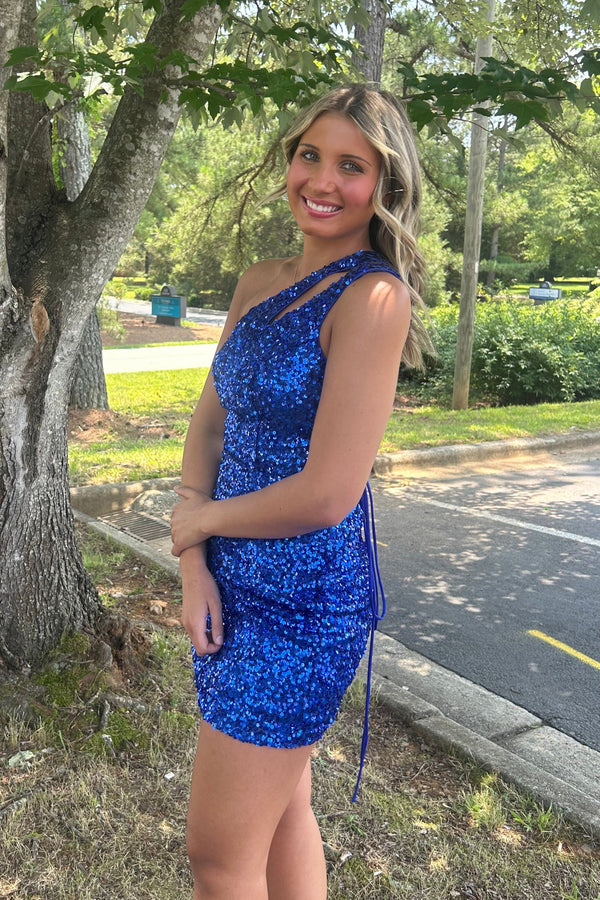 ALYCE Paris 4913 One Shoulder Sequin Cocktail Dress Alyce Paris 