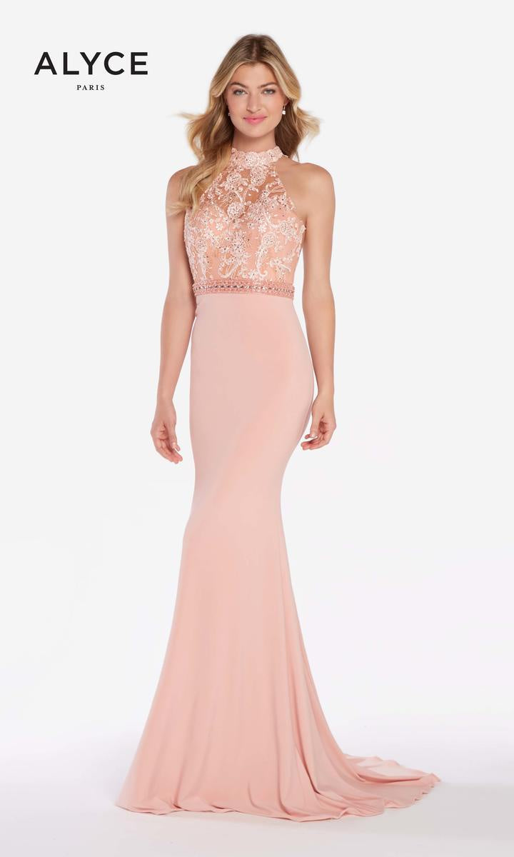 ALYCE Paris 60024 Cameo Pink Jersey Fitted Dress Formalwear Outlet ALYCE Paris 60024 Cameo Pink Jersey Fitted Dress Formalwear Outlet