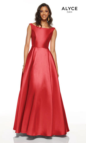 ALYCE Paris 60622 RED Mikado A-Line Dress Alyce Paris 
