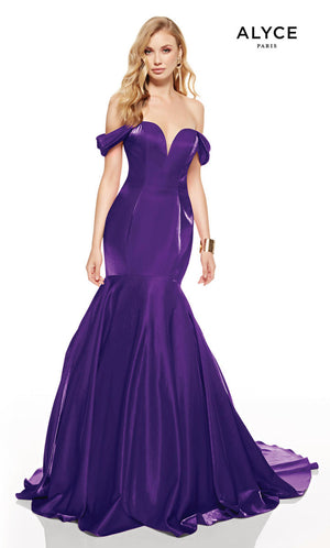 ALYCE Paris 60748 Cobalt Blue Off Shoulder Mermaid Dress – Formalwear Outlet