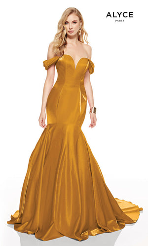 ALYCE Paris 60748 Marigold Off Shoulder Mermaid Dress Alyce Paris 