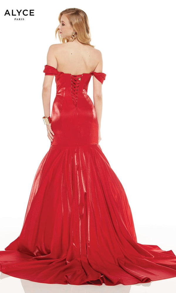 ALYCE Paris 60748 Marigold Off Shoulder Mermaid Dress Alyce Paris 