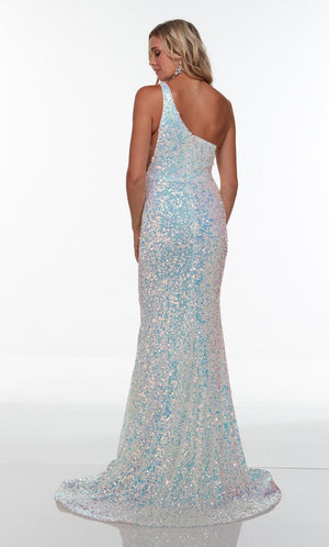 Alyce Paris 61114 Magic Opal Iridescent White Sequin  Dress Back