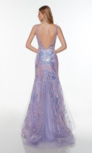 ALYCE PARIS 61241 Light Orchid Sequin Tulle Fit-n-Flare Dress Alyce Paris 