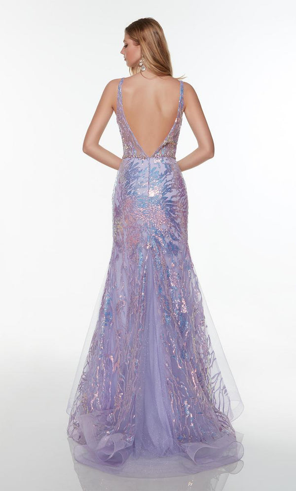ALYCE PARIS 61241 Light Orchid Sequin Tulle Fit-n-Flare Dress Alyce Paris 