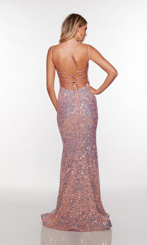 ALYCE Paris 61383 Rose Opal Iridescent Sequin Dress Alyce Paris 