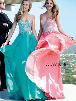 ALYCE Paris 6409 Jade Beaded Bodice Chiffon Dress Alyce Paris 