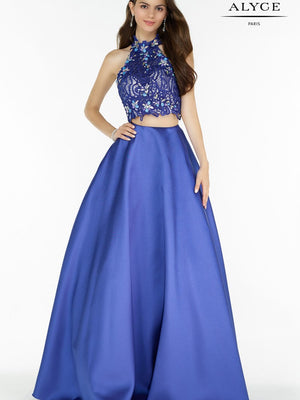ALYCE Paris 6764 Sapphire Blue 2 Piece A-Line Dress Alyce Paris 