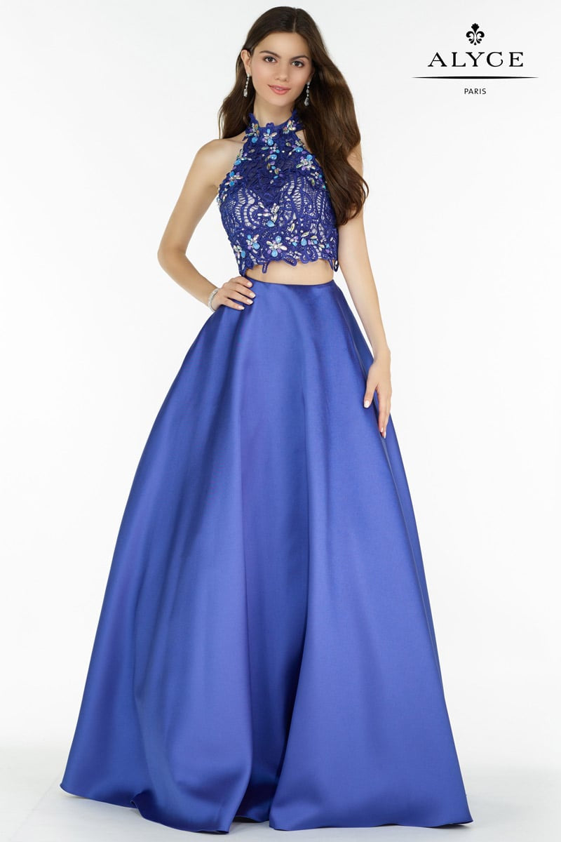 ALYCE Paris 6764 Sapphire Blue 2 Piece A-Line Dress Alyce Paris 
