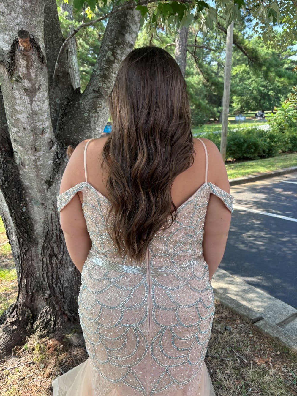ATHENA PROM 8165 Off the Shoulder Fit-n-Flare Layered Mermaid Dress Formalwear Outlet ATHENA PROM 8165 Off the Shoulder Fit-n-Flare Layered Mermaid Dress Formalwear Outlet