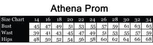 Athena for the Curvy Girl Plus Size Dresses with bust, waist, and hip measurements.