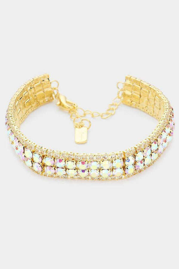 Iridescent Bubble Stone Bracelet in Gold