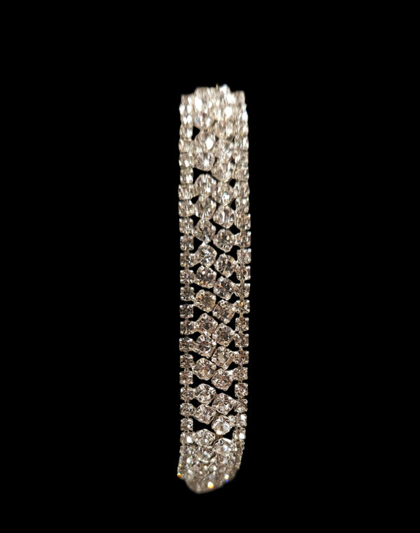 Crystal Bubble Rhinestone Stone Silver Clasp Bracelet