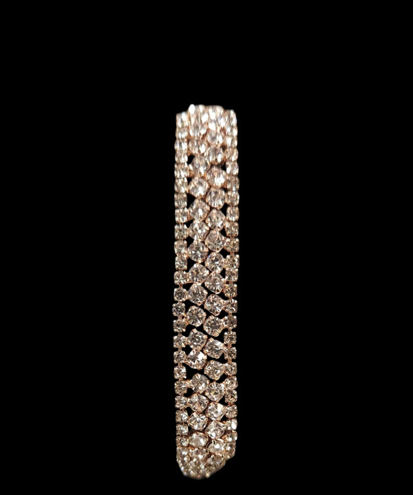 Crystal Bubble Rhinestone Stone Rosegold Clasp Bracelet