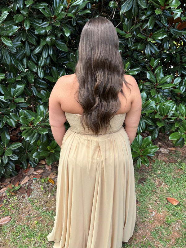 B96013 Champagne Chiffon Bridesmaids Dress