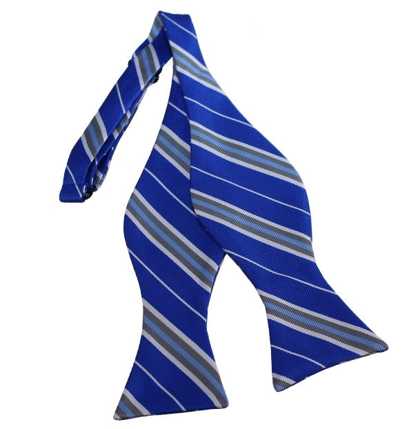 Silver White Royal Self Bow Tie