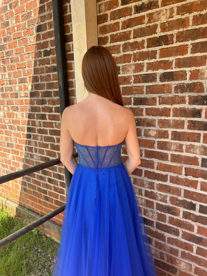 Blush Prom 12133 Jeweled Corset A-Line Dress