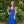 Blush Prom 12136 Bedazzled Fitted Dress with Low Open Back - Sapphire or Yellow