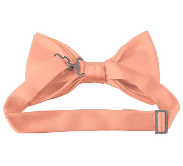 New Solid Satin Pretied Bow Ties - Salmon