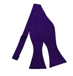 Dark Purple Satin Bow Tie, Pocket Square & Lapel Pin Set TieOutlet.com 