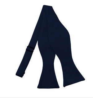 Navy Blue Satin Bow Tie, Pocket Square & Lapel Pin Set Formalwear Outlet 