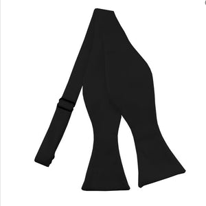 Black Satin Bow Tie, Pocket Square & Lapel Pin Set Formalwear Outlet 
