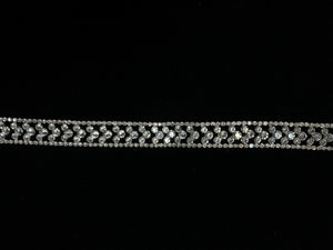 Crystal Rhinestone Silver 3/4" Circle Cluster Belt Cristal D'Or 