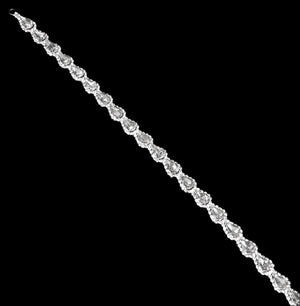 Crystal Rhinestone Teardrop Silver Belt or Strap Embellishment Cristal D'Or 