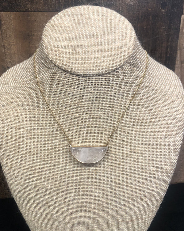 Braelyn Stone Pendant Gold Necklace