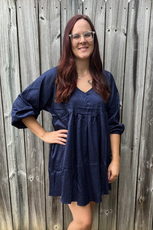 Bring on the Night Navy Blue Dress Umgee Clothing 