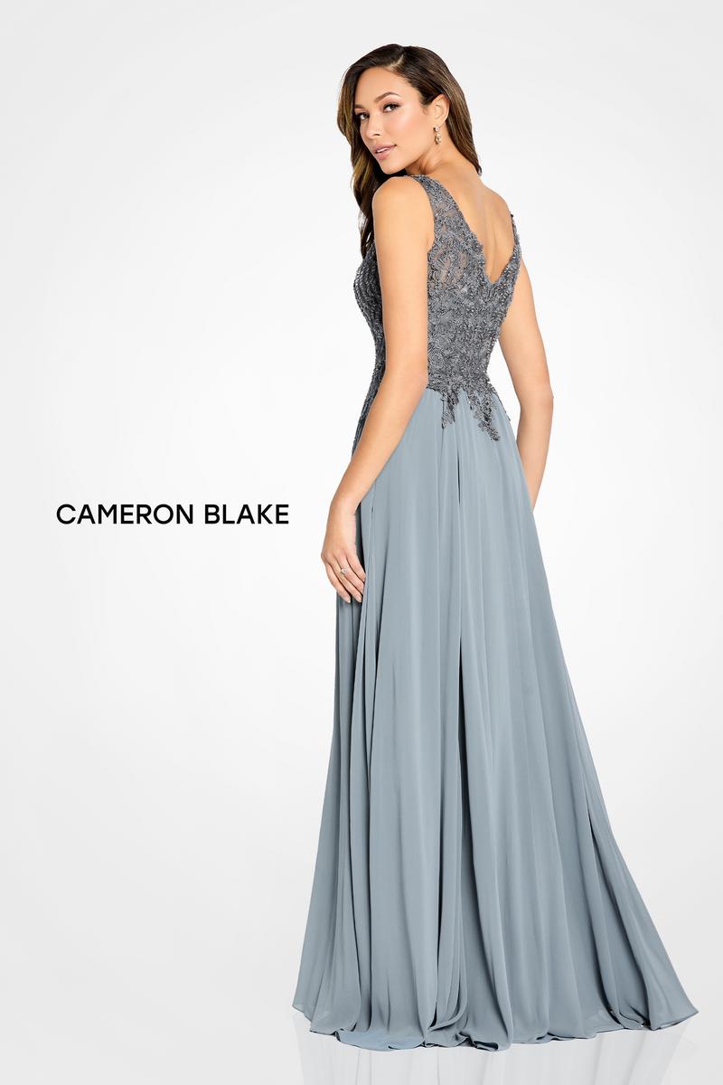 Cameron Blake CB117 NAVY A-Line Dress with Slit NAVY / 4 Cameron Blake CB117 NAVY A-Line Dress with Slit NAVY / 4