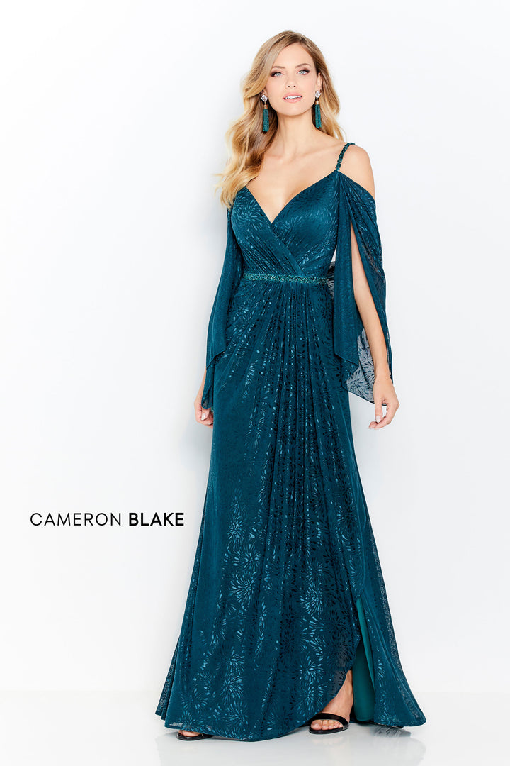 Cameron Blake 120607 Spruce V-Neck Novelty Stretch A-Line Dress - Size 20W