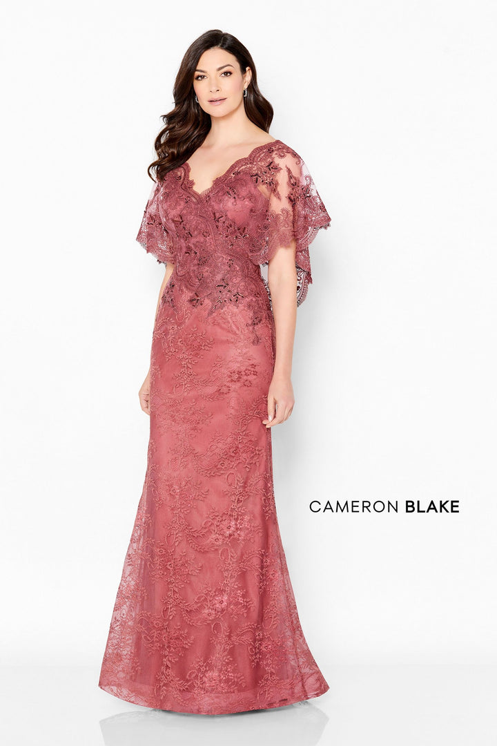 Cameron Blake 221687 ROUGE Lace Cap Sleeve Sheath Dress - Size 18