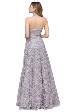 Cecilia Couture 1480 "Silver" Embroidered Lace A-Line Dress Cecilia Couture 