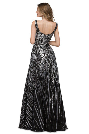 Cecilia Couture 1435 Black Silver Sequined Dress Cecilia Couture 