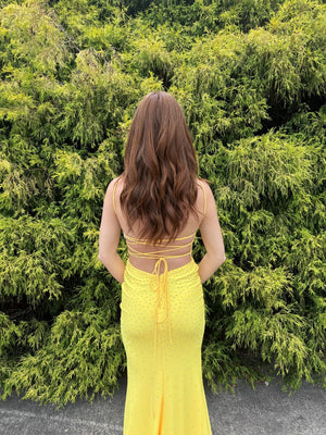 Cecilia Couture 1502 Pineapple Yellow Fitted Dress Cecilia Couture 