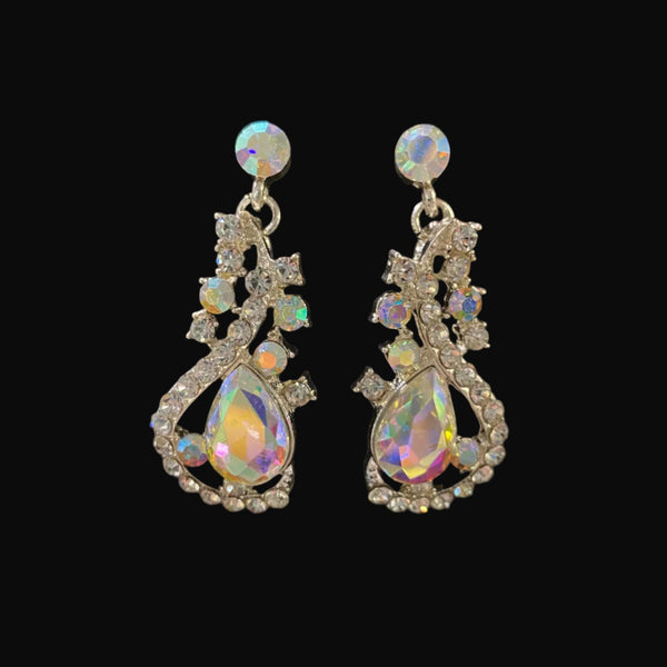 Silver AB Drop Hook Earrings Not specified 
