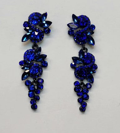 Long Cluster Drop Earrings