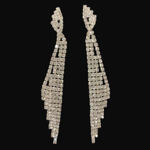 Rhinestone SILVER Twist Earring Not specified 