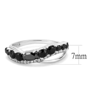 Cubic Zirconia Black Stone Minimal Ring Fashion Jewelry 