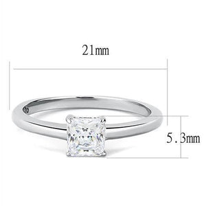 Cubic Zirconia Square Cut Solitaire Ring Fashion Jewelry 