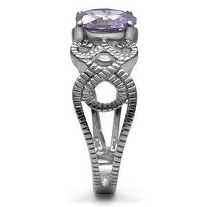 Light Amethyst Cubic Zirconia Intertwined Ring Fashion Jewelry 