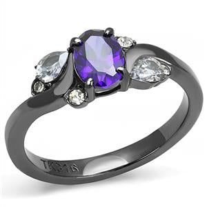 Light Black Tanzanite Cubic Zirconia Ring Fashion Jewelry 