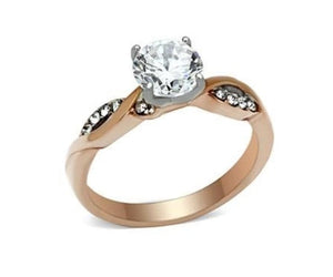Rose Gold Twist Cubic Zirconia Ring Fashion Rings 