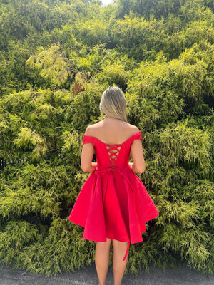 CLARISSE 30245 Off the Shoulder A-Line Cocktail Dress Clarisse Designs 