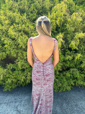 CLARISSE 3713 Cranberry Glitter Jersey Dress Clarisse 