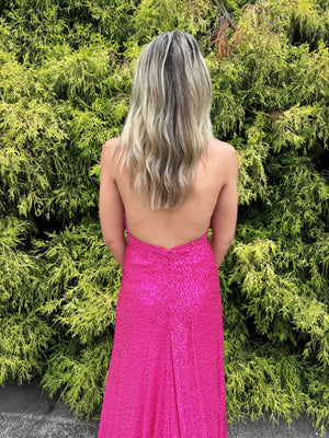 CLARISSE 810745 Sequin Halter Neck A-Line Dress Clarisse 