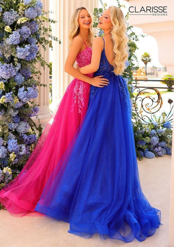 CLARISSE 810757 Fuchsia Tulle A-Line Dress Clarisse 