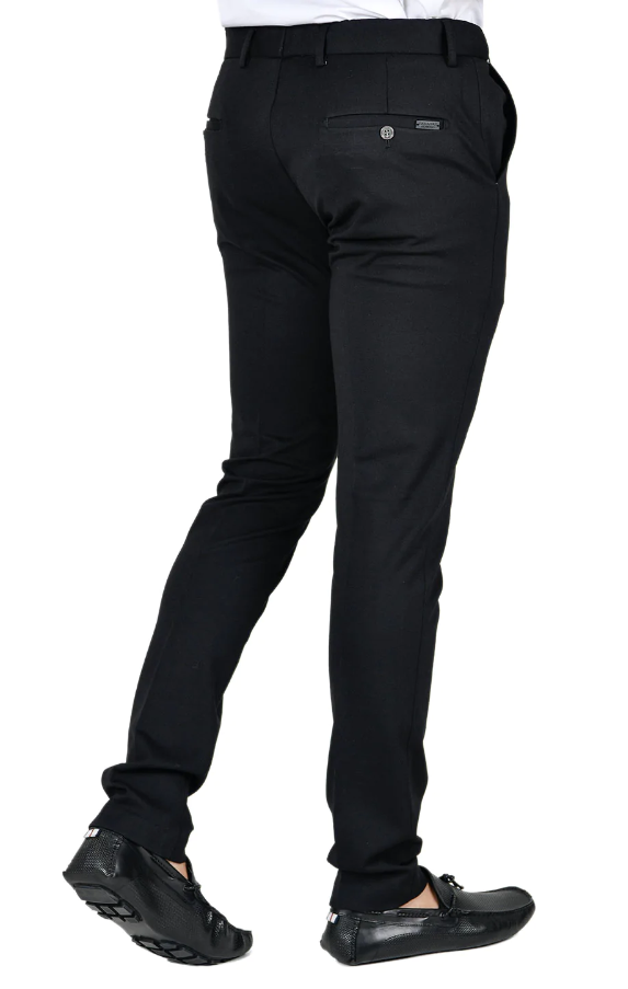 Barabas Slim Fit Stretch Black Dress Pants